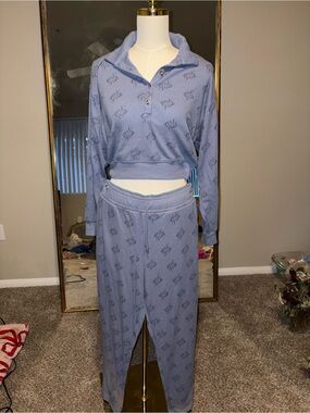 PINK Victoria's Secret Girls' Heather Lavender Pullover & Drawstring Pants Set